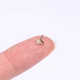 Detail View 2 of Implant Grade Titanium OneFit Threadless Golden Elegant Marquise Sparkle Top Part-Clear Gem