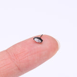 Detail View 2 of Implant Grade Titanium OneFit Threadless Blackline Elegant Marquise Sparkle Top Part-Clear Gem