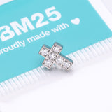 Detail View 3 of Implant Grade Titanium OneFit Threadless Multi-Gem Cross Top Part-Clear Gem