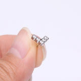 Detail View 2 of Implant Grade Titanium OneFit Threadless Multi-Gem Chevron Top Part-Clear Gem