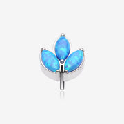 Implant Grade Titanium OneFit Threadless Triple Marquise Fire Opal Leaflet Top Part