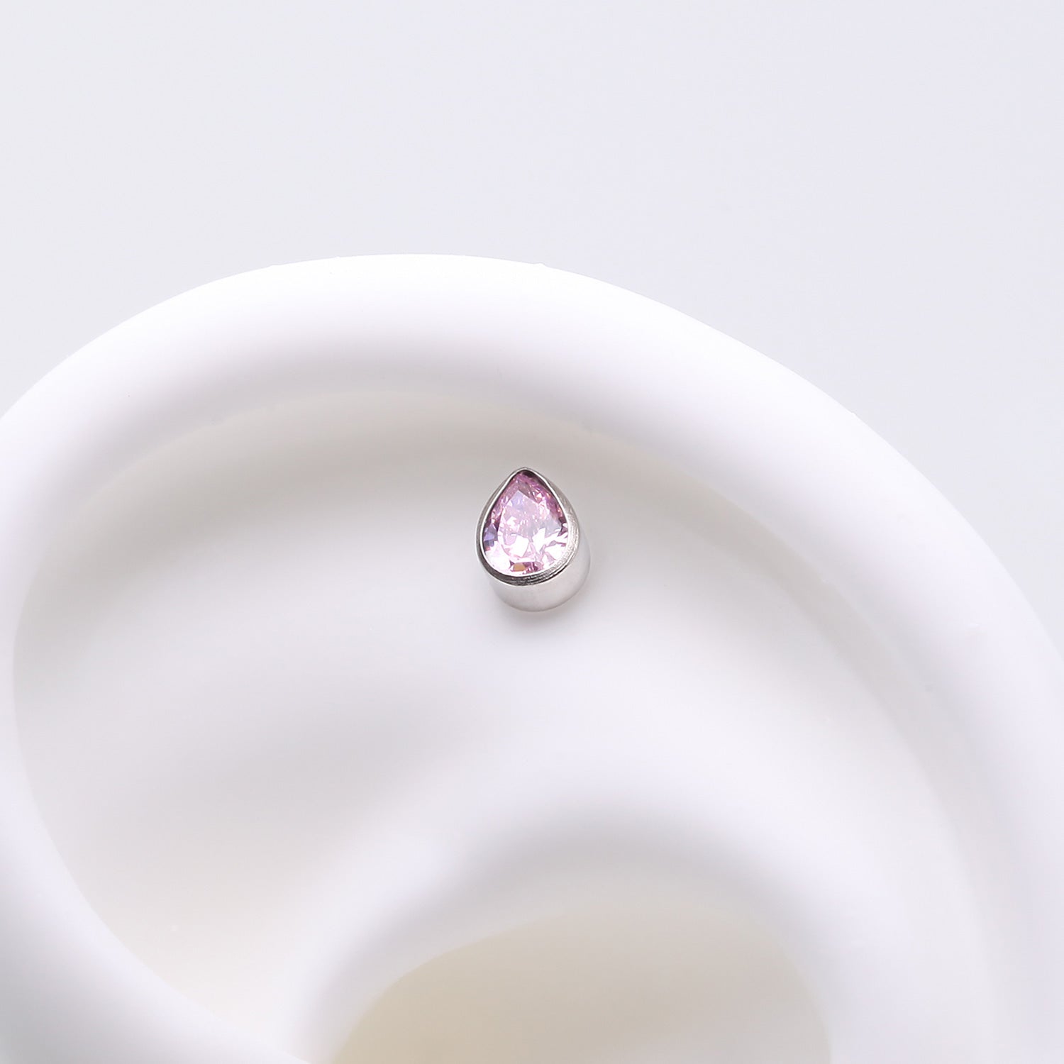 Detail View 1 of Implant Grade Titanium OneFit Threadless Teardrop Sparkle Top Part-Pink
