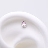 Detail View 1 of Implant Grade Titanium OneFit Threadless Teardrop Sparkle Top Part-Pink