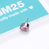 Detail View 3 of Implant Grade Titanium OneFit Threadless Teardrop Sparkle Top Part-Pink