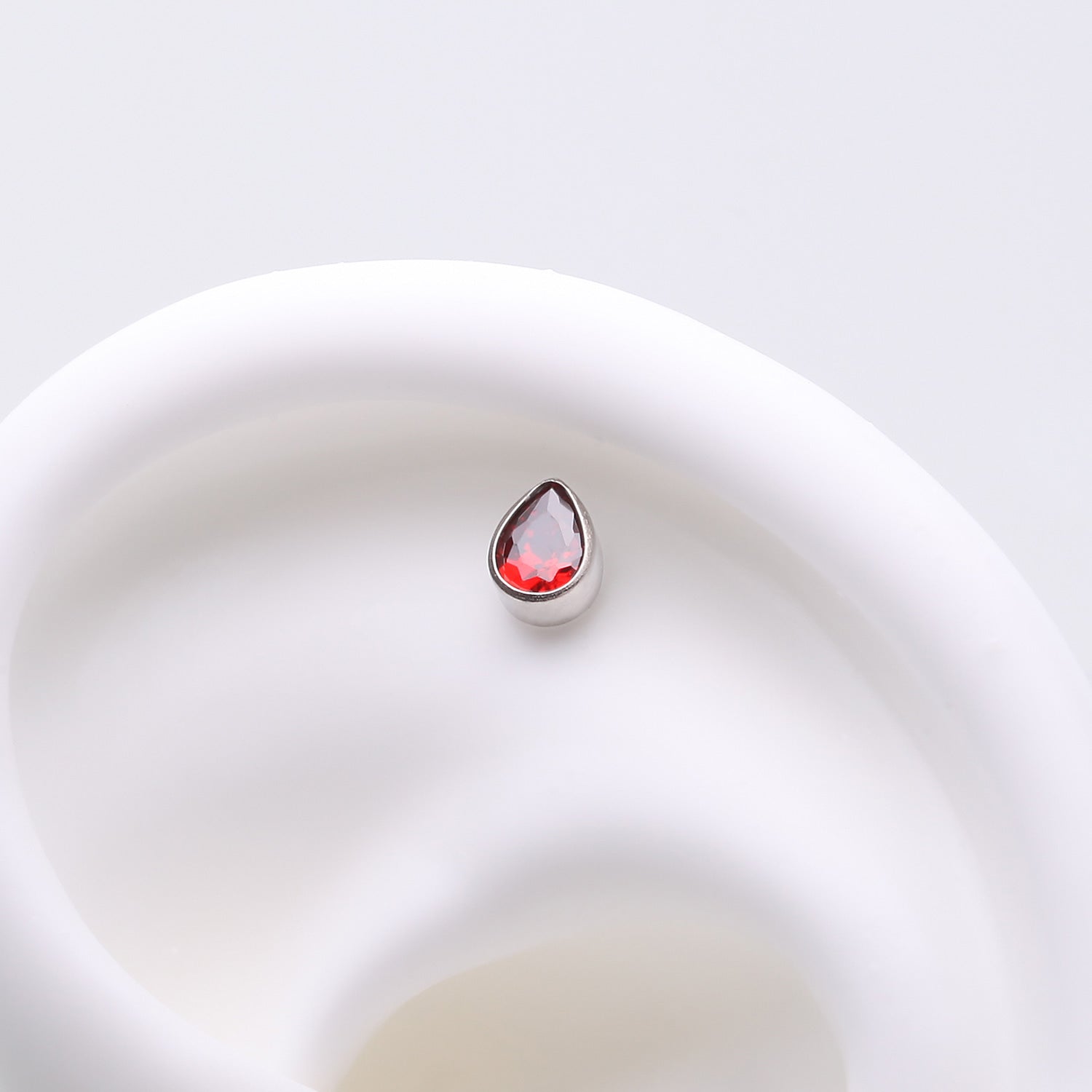 Detail View 1 of Implant Grade Titanium OneFit Threadless Teardrop Sparkle Top Part-Red