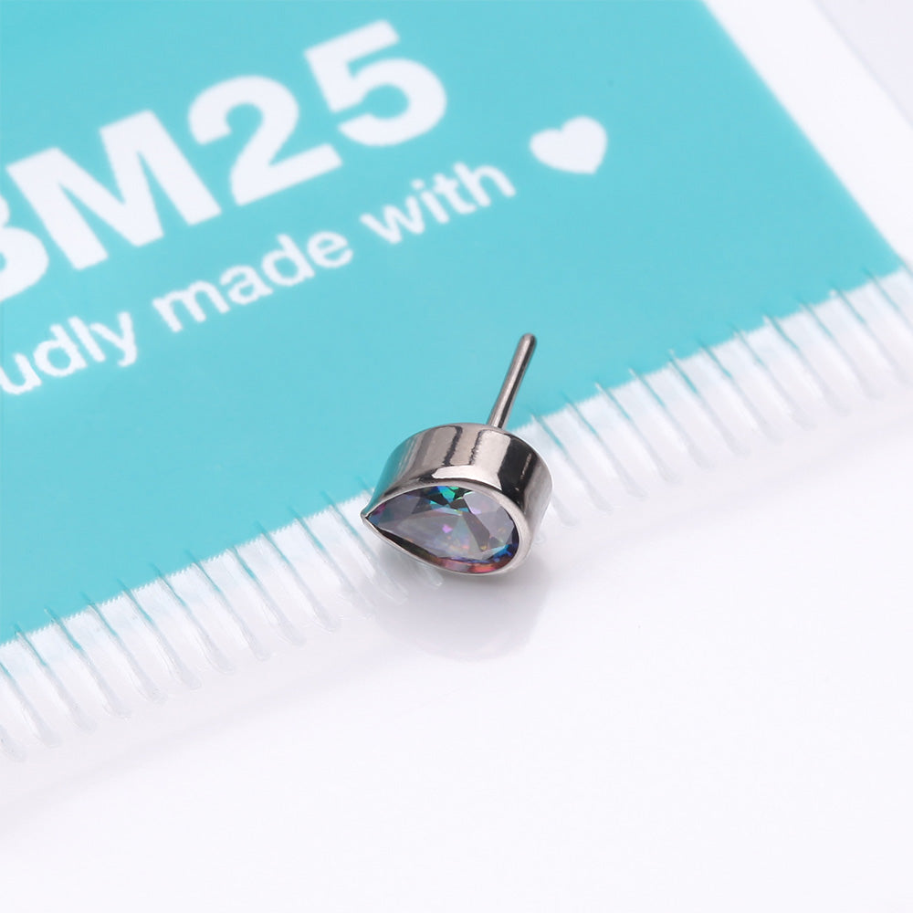 Detail View 3 of Implant Grade Titanium OneFit Threadless Teardrop Sparkle Top Part-Vitrail Medium