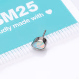 Detail View 3 of Implant Grade Titanium OneFit Threadless Fire Opal Teardrop Top Part-White Opal