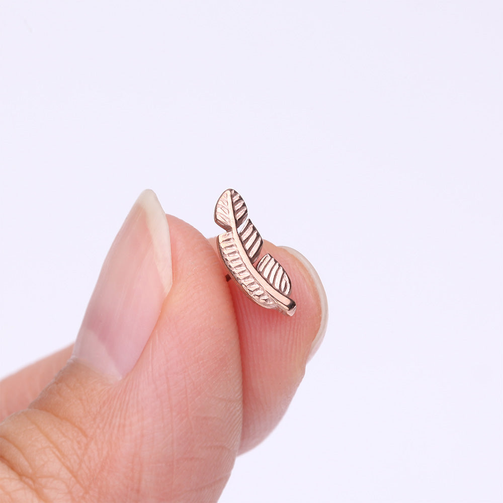 Detail View 2 of Implant Grade Titanium OneFit Threadless Rose Gold Vintage Leaf Top Part