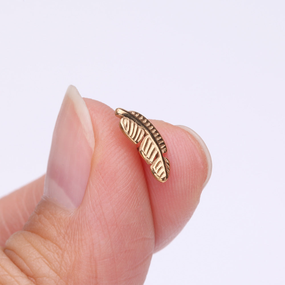 Detail View 2 of Implant Grade Titanium OneFit Threadless Golden Vintage Leaf Top Part