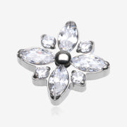 Implant Grade Titanium OneFit Threadless Marquise Flower Brilliance Top Part