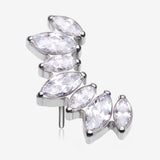 Implant Grade Titanium OneFit Threadless Marquise Floral Journey Brilliance Top Part