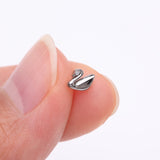 Detail View 2 of Implant Grade Titanium OneFit Threadless Swan Elegance Sparkle Top Part-Clear Gem