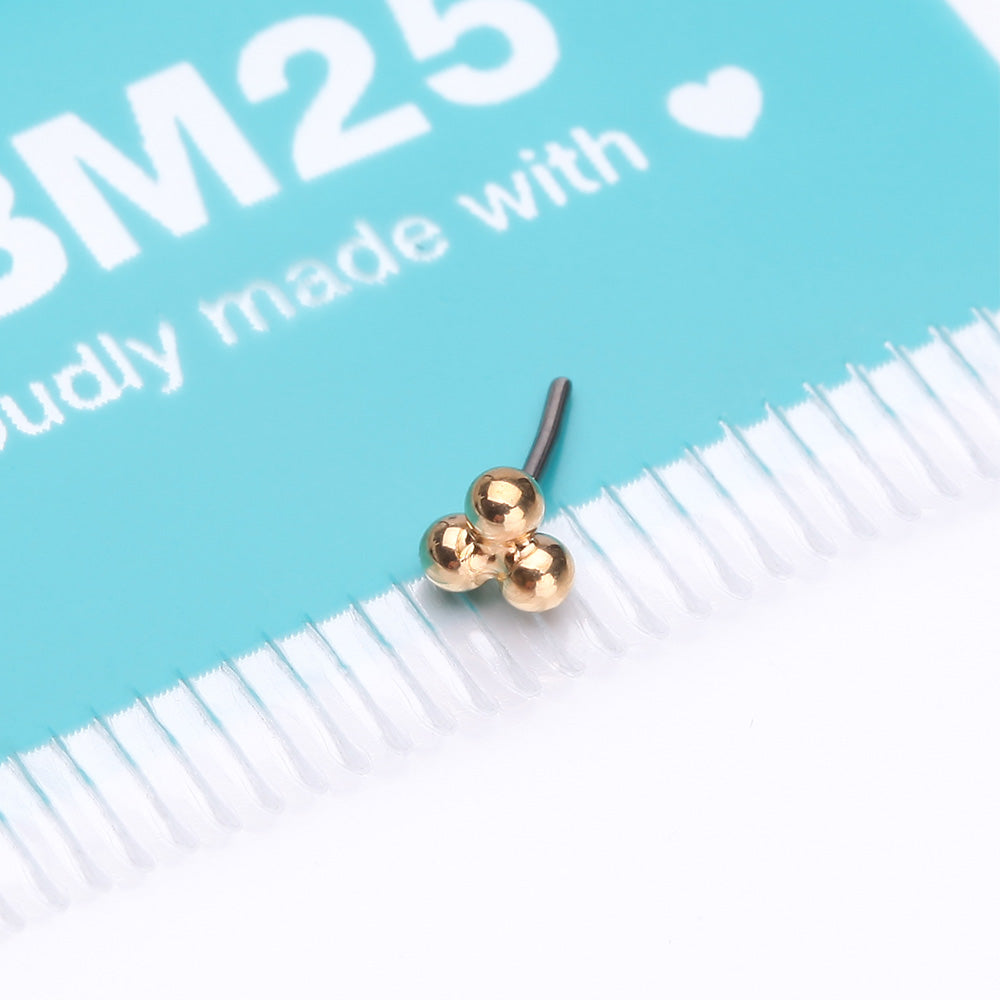 Detail View 3 of Implant Grade Titanium OneFit Threadless Golden Trinity Bali Beads Top Part