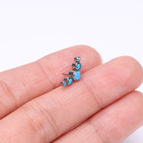 Detail View 2 of Implant Grade Titanium OneFit Threadless Journey Fire Opal Curve Top Part-Blue Opal