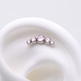Detail View 1 of Implant Grade Titanium OneFit Threadless Journey Sparkle Curve Top Part-Pink