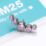 Detail View 3 of Implant Grade Titanium OneFit Threadless Journey Sparkle Curve Top Part-Pink