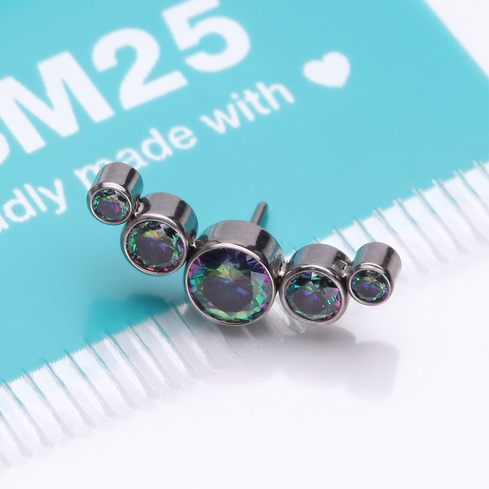 Detail View 3 of Implant Grade Titanium OneFit Threadless Journey Sparkle Curve Top Part-Vitrail Medium