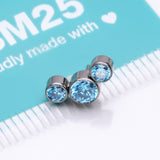 Detail View 3 of Implant Grade Titanium OneFit Threadless Journey Sparkle Trio Top Part-Aqua