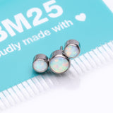 Detail View 3 of Implant Grade Titanium OneFit Threadless Journey Fire Opal Trio Top Part-White Opal
