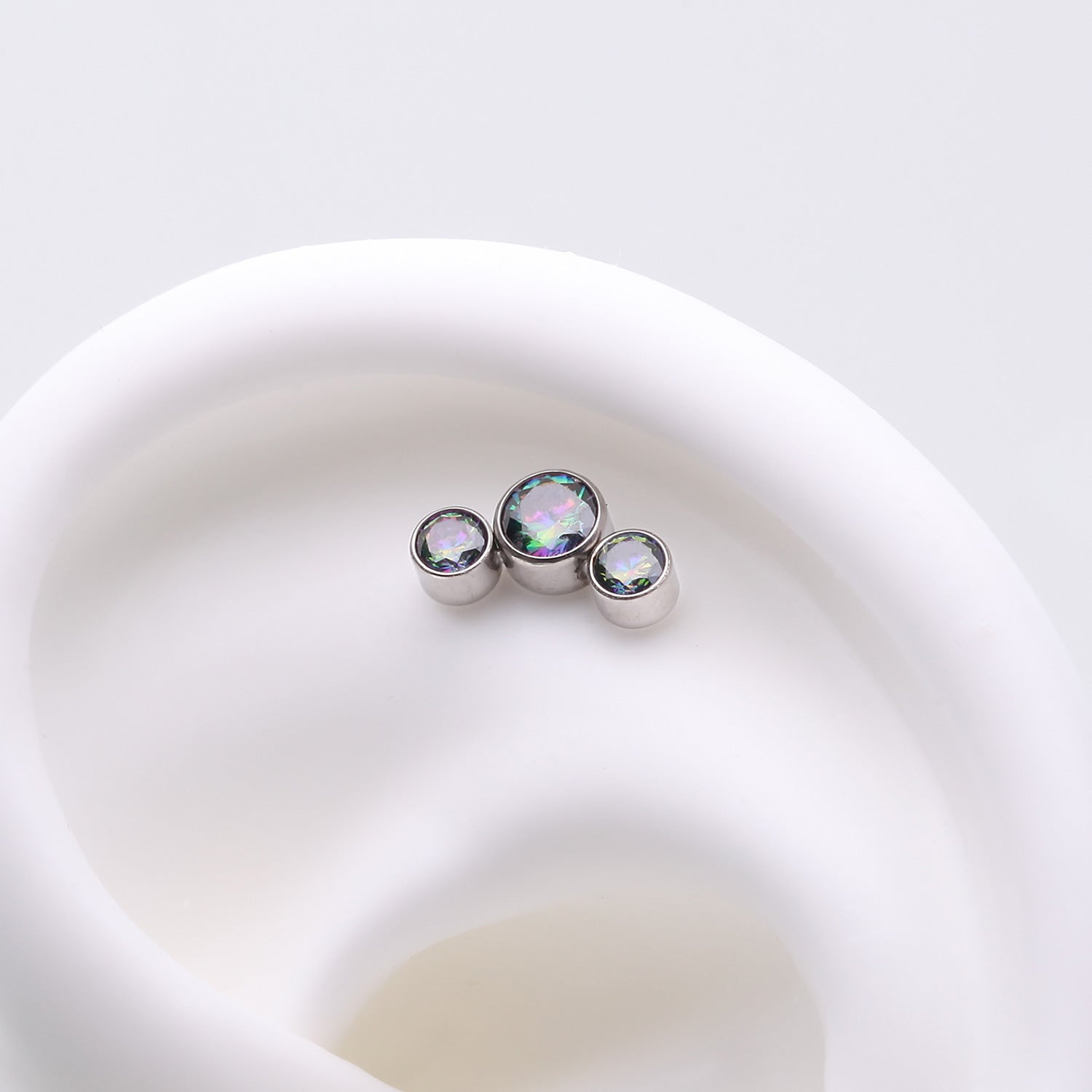 Detail View 1 of Implant Grade Titanium OneFit Threadless Journey Sparkle Trio Top Part-Vitrail Medium