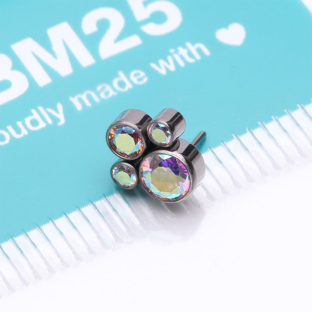 Detail View 3 of Implant Grade Titanium OneFit Threadless Bali Bauble Sparkle Top Part-Aurora Borealis