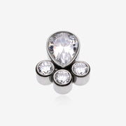 Implant Grade Titanium OneFit Threadless Regal Teardrop Multi-Gem Sparkle Top Part*