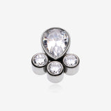 Implant Grade Titanium OneFit Threadless Regal Teardrop Multi-Gem Sparkle Top Part*