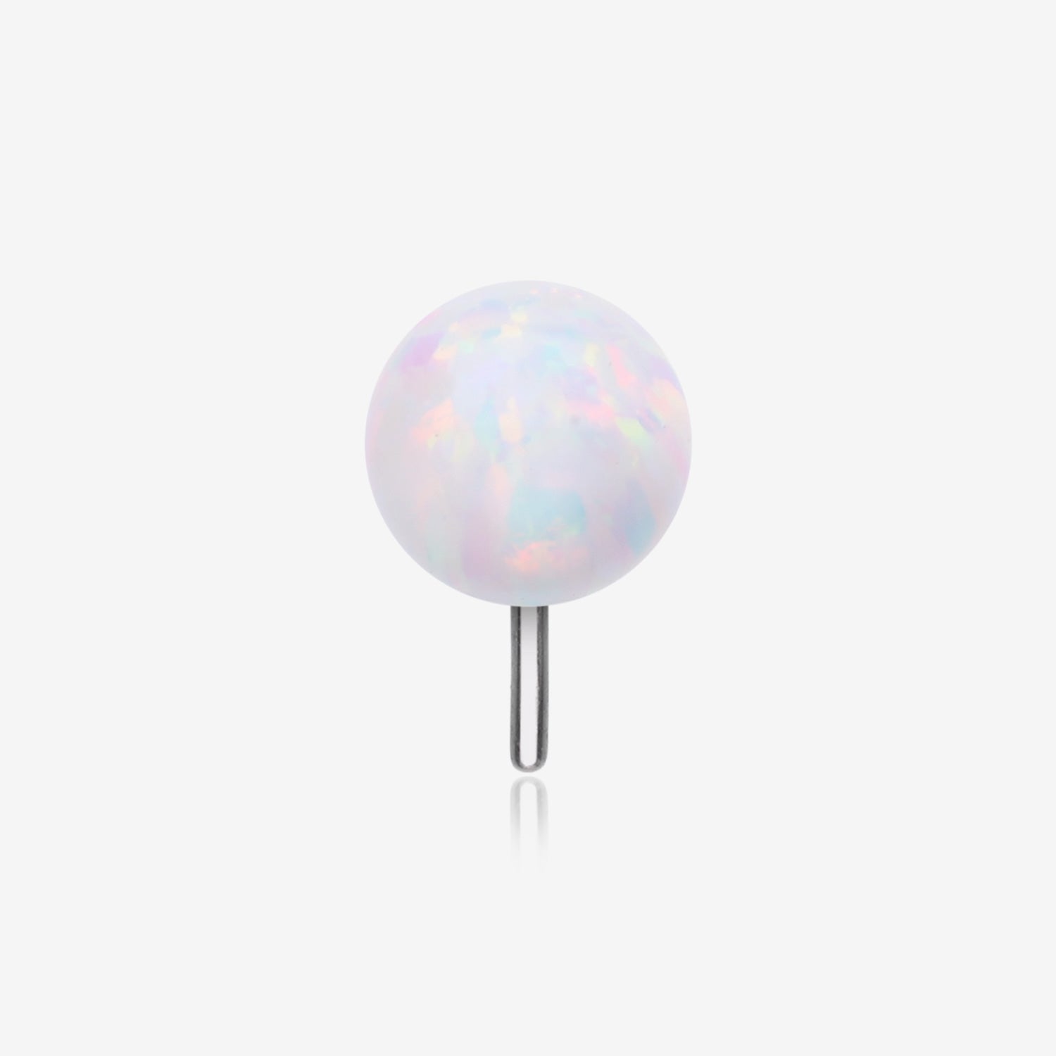 Implant Grade Titanium OneFit Threadless Fire Opal Ball Top Part-White Opal