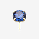 Pure24K Implant Grade Titanium OneFit Threadless Sapphire CZ Prong Set Birthstone Gem Top Part