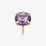 Pure24K Implant Grade Titanium OneFit Threadless Alexandrite CZ Prong Set Birthstone Gem Top Part