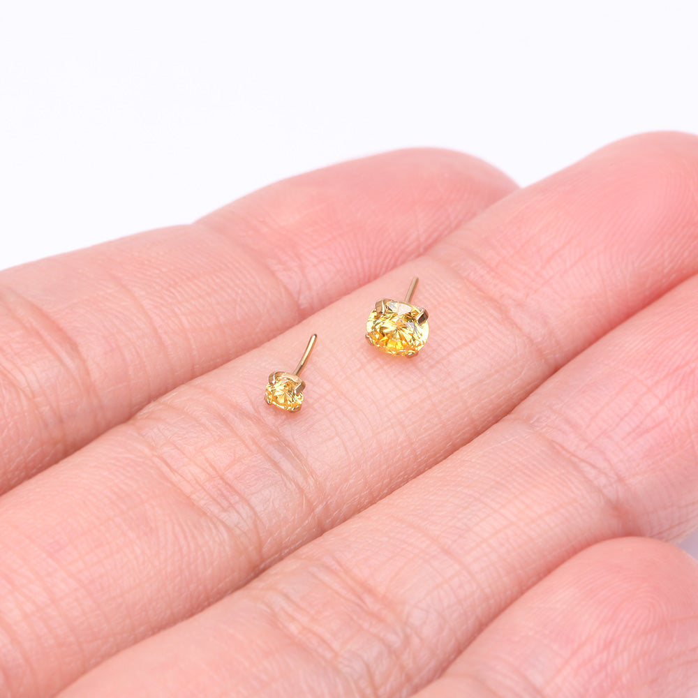 Detail View 3 of Pure24K Implant Grade Titanium OneFit Threadless Topaz CZ Prong Set Birthstone Gem Top Part
