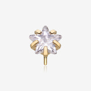 Pure24K Implant Grade Titanium OneFit Threadless Star Gem Sparkle Prong Top Part