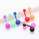 8 Pcs of Assorted Basic Bio-Flexible Solid Acrylic Belly Button Ring Package