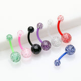 7 Pcs Assorted Glittered Bio-Flex Belly Button Ring