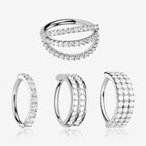4 Pcs of Assorted Multi-Gem Lined Bendable Hoop Ring Package
