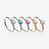 5 Pcs of Assorted Color Fire Opal Sparkle Bezel Set Bendable Hoop Ring Package