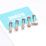 Detail View 3 of 5 Pcs of Assorted Style Rose Gold Minimalistic Internally Threaded Labret Flat Back Stud Package