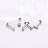 Detail View 1 of 5 Pcs of Assorted Style Steel Minimalistic Internally Threaded Labret Flat Back Stud Package