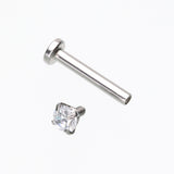 Detail View 1 of 3 Pcs Pack of Assorted Prong Set Sparkle Gem Steel Micro Labret-Clear Gem