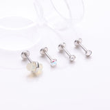 Detail View 1 of 4 Pcs of Assorted Gemstone Crystal Internally Threaded Labret Package