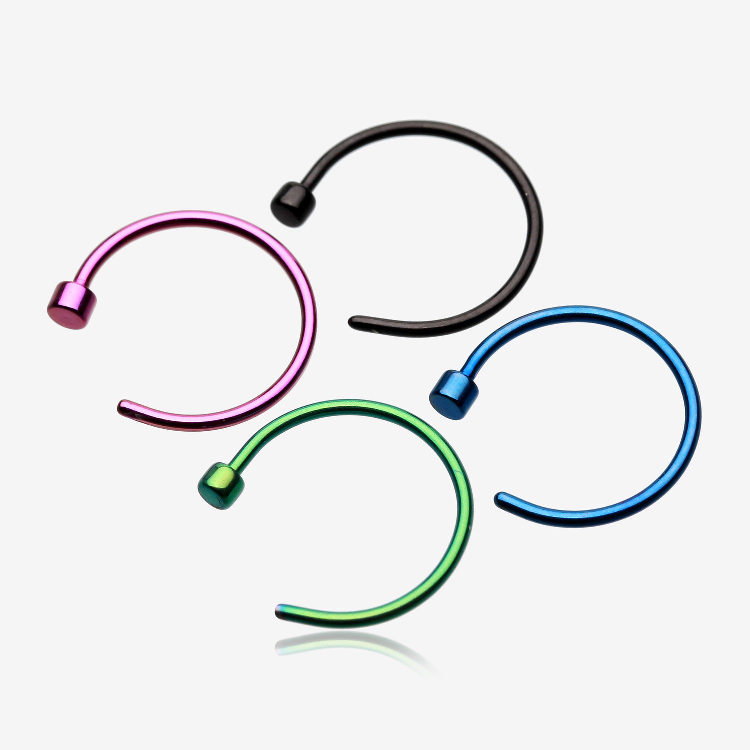 4 Pcs Pack of Colorline Steel Nose Hoops-Assorted