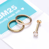 Detail View 2 of 3 Pcs of Assorted Everyday Golden Sparkle Gem Stud & Clicker Package