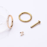 Detail View 1 of 3 Pcs of Assorted Everyday Golden Sparkle Marquise Stud & Clicker Package