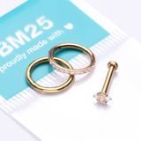 Detail View 2 of 3 Pcs of Assorted Everyday Golden Sparkle Marquise Stud & Clicker Package