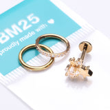 Detail View 2 of 3 Pcs of Assorted Everyday Golden Sparkle Stars Stud & Clicker Package