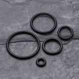 Detail View 2 of A Pair of Hypo-Allergenic Silicone O-Ring-Black