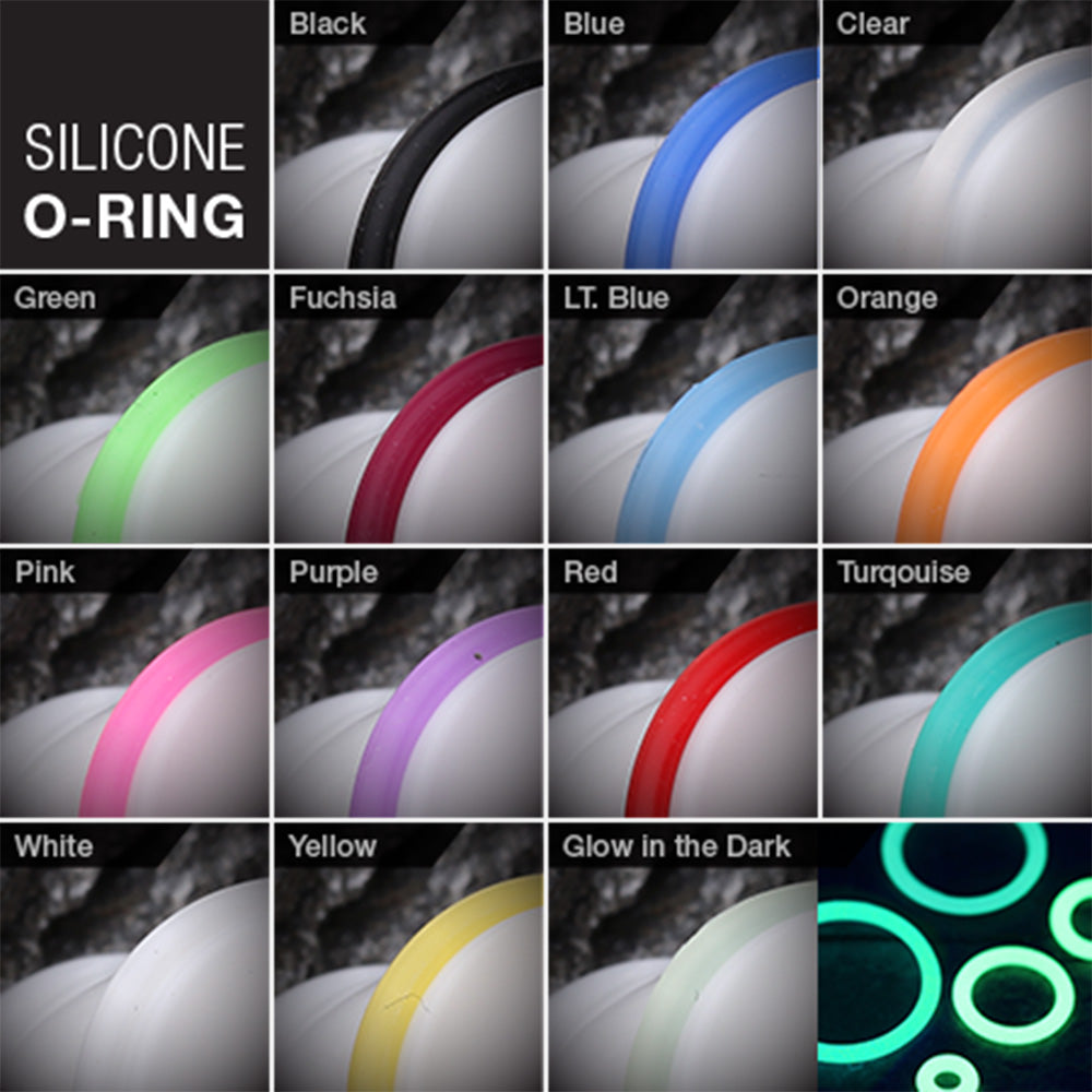 Detail View 3 of A Pair of Hypo-Allergenic Silicone O-Ring-White