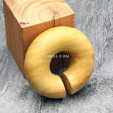 Detail View 3 of A Pair of Jackfruit Wood Hoop Hanger Plug-Yellow