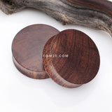 Detail View 1 of A Pair of Dark Tamarind Wood Double Flared Plug