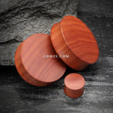 Detail View 1 of A Pair of Sabo Wood Double Flared Plug-Orange/Brown